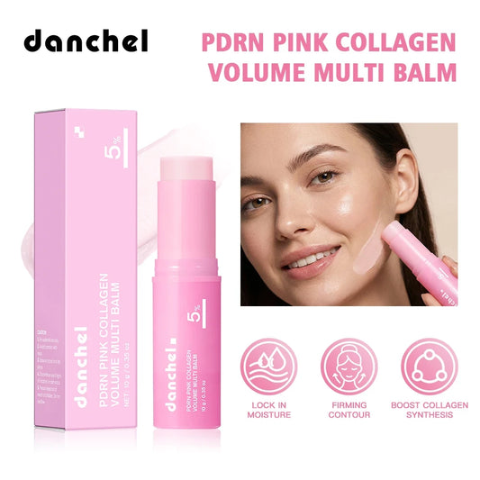 PDRN Pink Collagen Volume Multi Balm | All In One Volufiline, PDRN, NAD Stick for Youthful-Looking, Helping Look of Fine Lines, Firming Care, Anti-Aging Care | For Under-Eyes, Neck, Forehead, Smile Lines, Lip Care | Korean Skincare